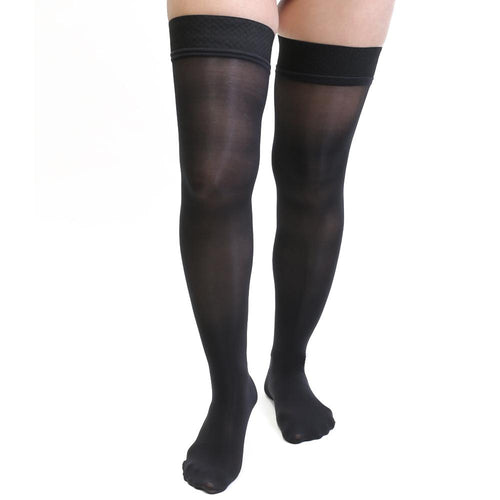 Ztl Thigh High Compression Stockings Women Men, 30-40 mmHg, Footless